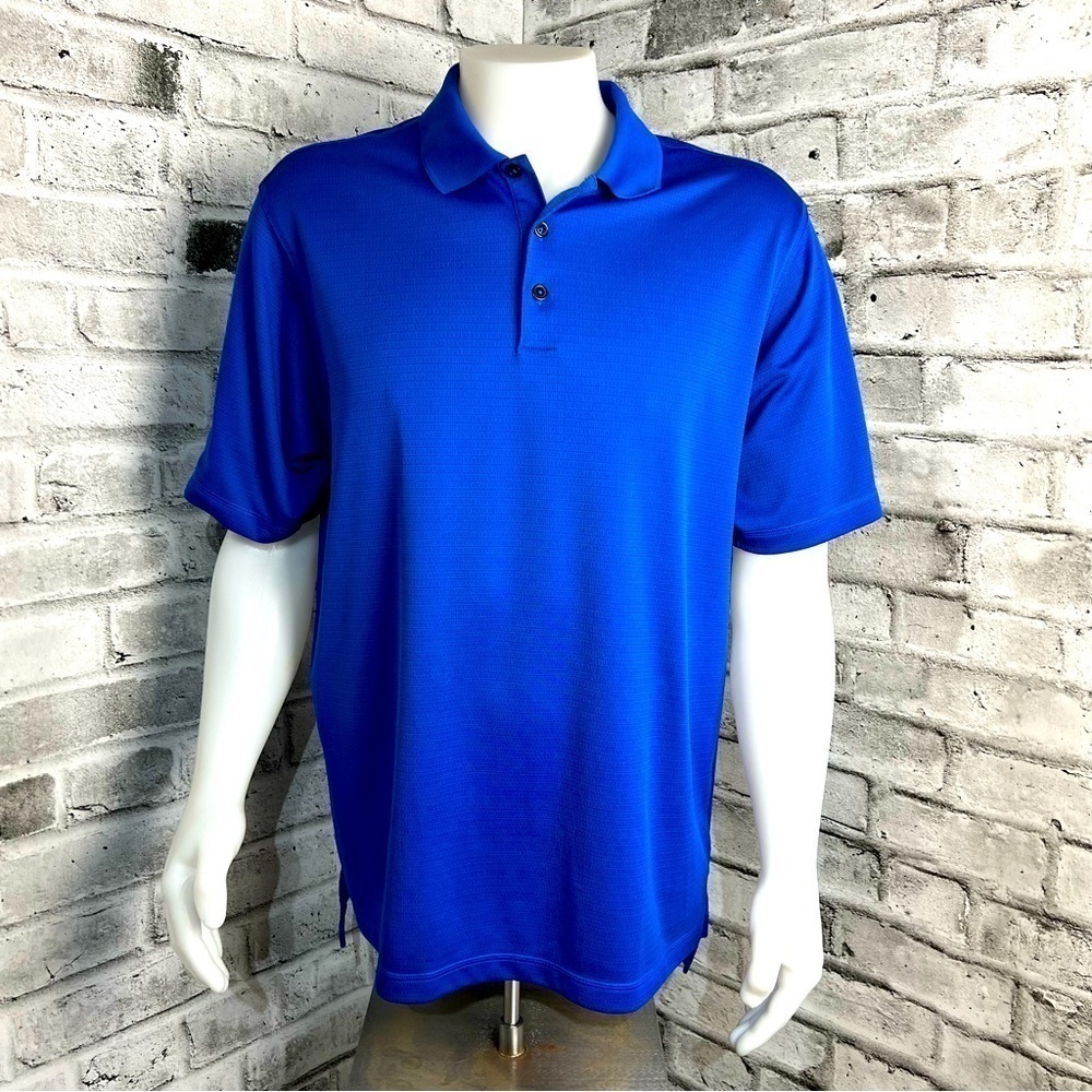 Adidas Golf Polo Shirt Mens XL Blue Climalite Short Sleeve Talking Rock Outdoors